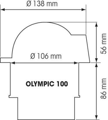 Olympic 100 witte flens/zwarte roos conisch