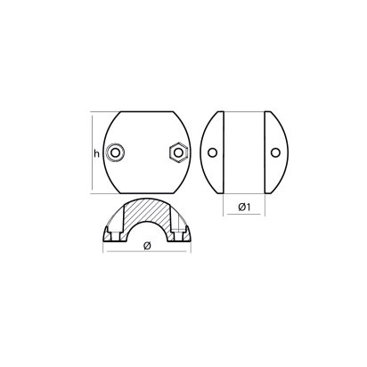 Zinc Shaft anode USA type Ø 30mm