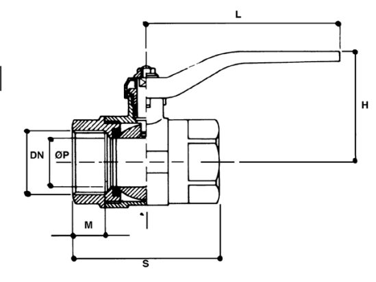 KOGELAFSLUITER MESSING 1 1/2