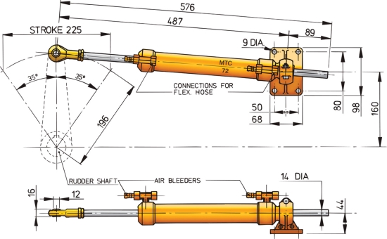 Cilinder type MTC72, pijp D 10mm