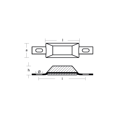 Scandinavian type bolt-on anode 1,9kg