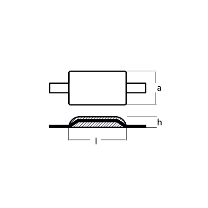 AL Aluminium weld-on anode with alluminium strip