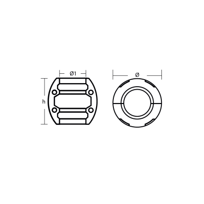 Zinc Shaft anode Ø 60mm