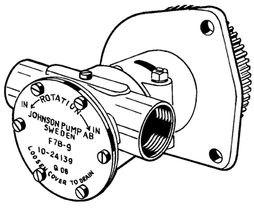 Johnson Pump zelfaanzuigende Bronzen Koelwater-Impellerpomp F7B-9 ( Vetus STM8000  Vetus P4.21 )