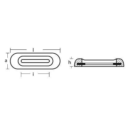 Zinc Bolt-on bar anode UK TYPE - Fairline 200x65x32  H.C.110