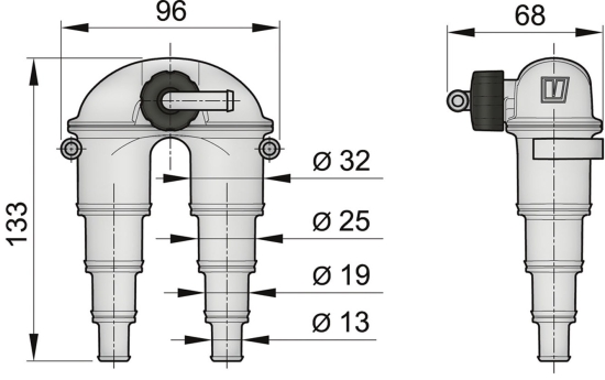 Beluchter 13/32mm met klep