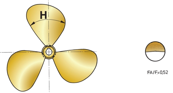 Scheepsschroef type p3b 13 x  9 rh