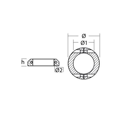 zinc Max Prop collar anode int. Ø63,5