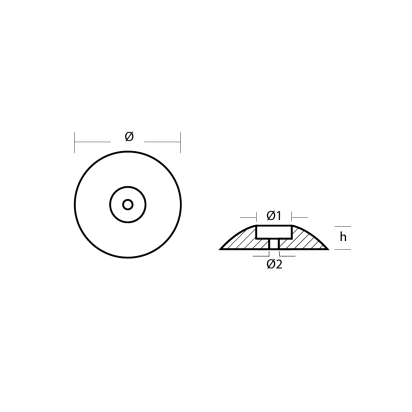 Zinc Disc anode single Ø110mm