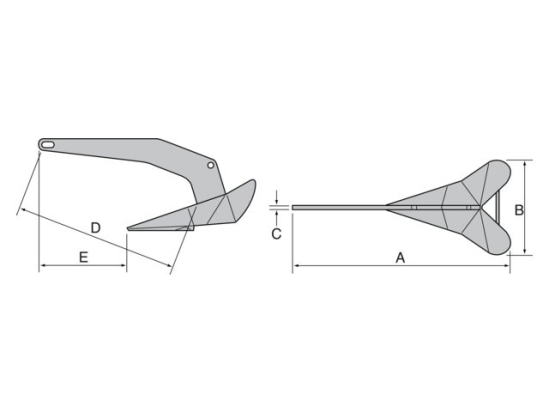 TPTSLG* º 57463 DELTA ANCHOR GALV 63KG/140L TSLG