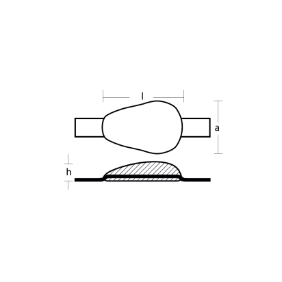 AL tear drop weld-on anode 0,86kg