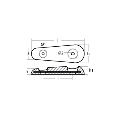 Zinc Vetus bolt on anodes 152x68x23 H.C. 80