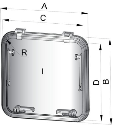 Libero vluchtluik 500x500mm (R=55mm) new lock