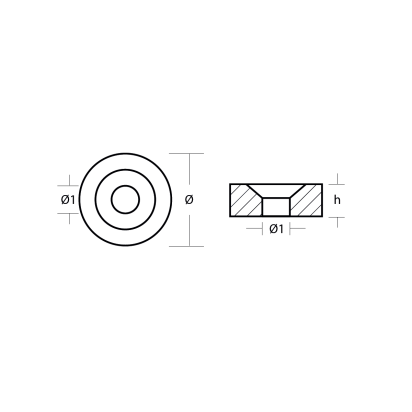 Zinc Parsun button anode  Ø24 H.7