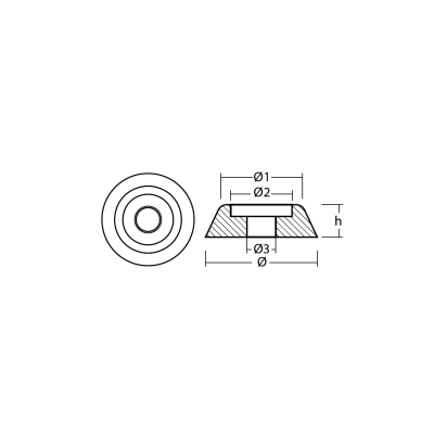 Zinc Lewmar diam.62mm