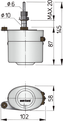 Ruitenwissermotor 12V, as 2 1/2" (incl arm en blad)