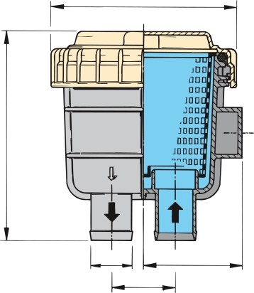 Filter koelwater slangaansluiting 19,1mm