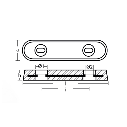 Zinc Bolt-on Bar Anodes Vetus Type  15 150x60x25 H.C. 80