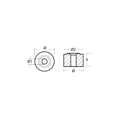 Zinc Panier  button anode Ø24 h15