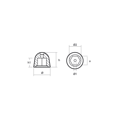 AL Sidepower - Sleipner propeller nut SE130/170 - SP240/285