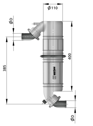 Geluiddemper / Zwanehals NLPG kunststof 40mm