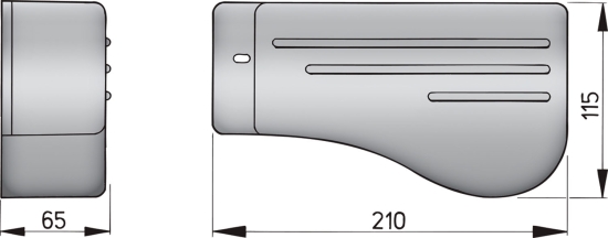 Afdekkapje voor ruitenwisser- motor type rw, grijs kunststof