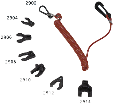 Noodstopclip met Spiraalsnoer voor OMC/Johnson/Evinrude