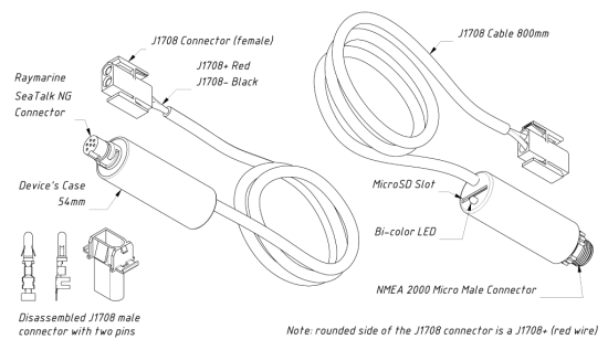 NMEA2000 J1708 Motor Koppeling