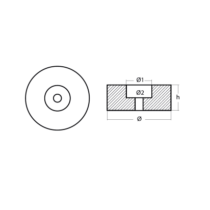 zinc Disc anode for Stern 120*35mm