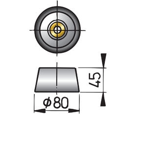 Huid anode type 8 Aluminium