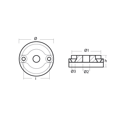 Zinc Vetus small collar anode for KGF35 and 55