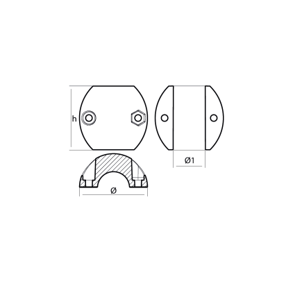 Zinc Shaft anode USA type Ø  38mm 1'1/2