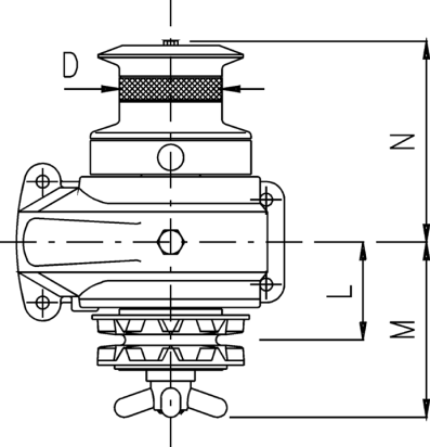 Ankerlier ( Handbediend ) Vertikaal  model Royal  8mm  met verhaalkop