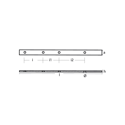 Zinc zinc strip for fast boats 770x50x13