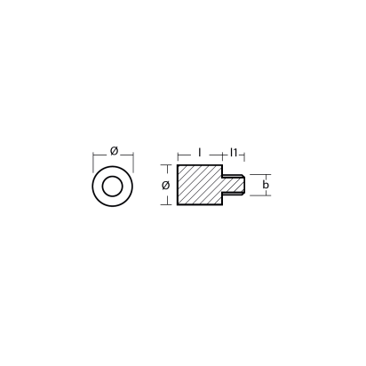 Zinc Volvo pencil anode Ø16 L.13 (zinc only)