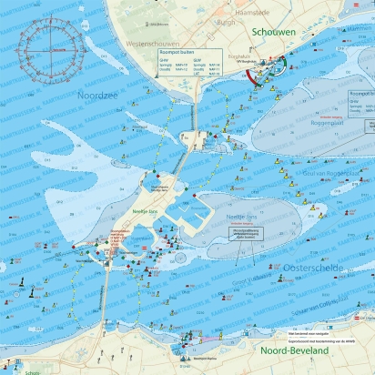 Kaartkussen Oosterschelde Blauw Hoes