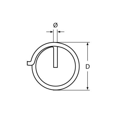 Borgring enkel  1.0 x 10 mm.