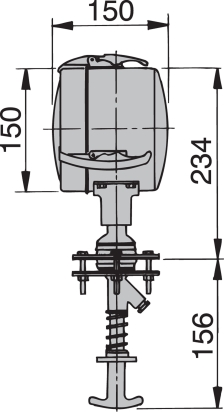 Zoeklicht 150mm 12V strhuis bed (incl sealed beam)