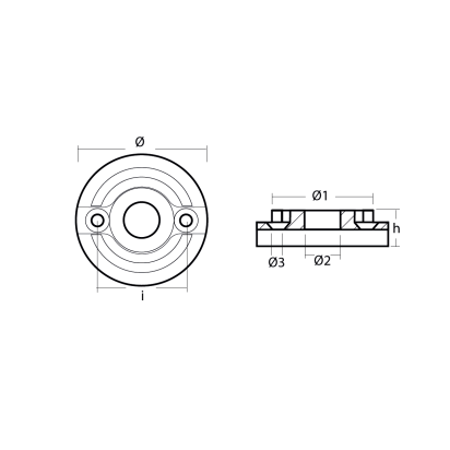 Zinc Vetus small collar anode for KGF75 and 95