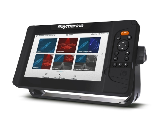 Element 9 HV- 9" kaartplotter met CHIRP Sonar, HyperVision, Wi-Fi & GPS, met HV-100+ transducer, zon