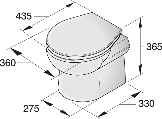 Toilet type SMTO, 12V met tuimelschakelaar