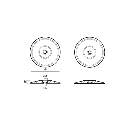 Zinc Rudder pair anodes Ø70mm with hardware