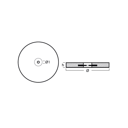 Zinc Disc anode for Stern 200*25mm