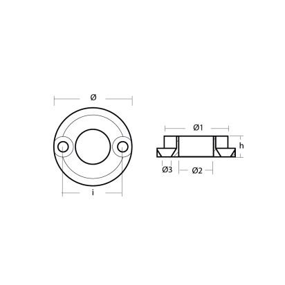 Zinc Vetus small collar anode for KGF25