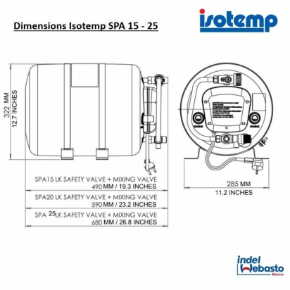 WATER HEATER 15L SPA 230V 750W