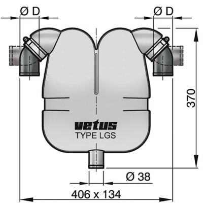 Uitlaatgas separator 38 met slangaansluiting 50mm