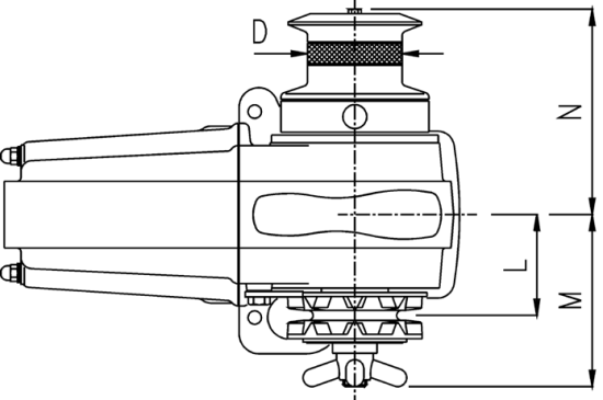 Ankerlier Vertikaal  model Tigres 10mm  12V  1500W  met verhaalkop