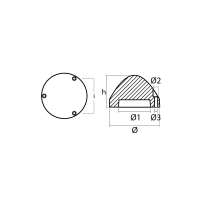 Zinc Max Prop anode for propeller with variable pitch Ø60