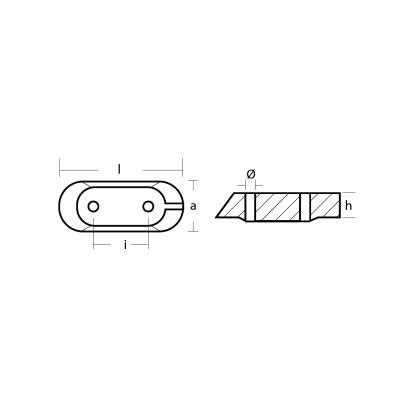 Zinc Yamaha small Bar anode 4-15 HP