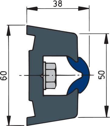 Mtr. stootlijst TRAP60 wit (min. lengte 30 meter)